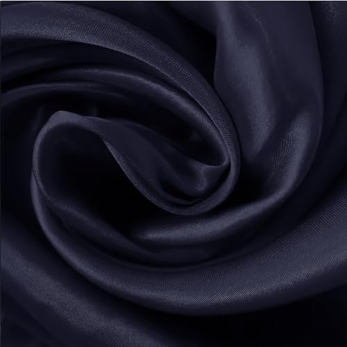 vimate 35" Square Silk Like Head Scarf - Women's Fashion Satin Scarf Bandana for Hair Wrapping at Night. - color: J1#. 2 Pack--black & Navy