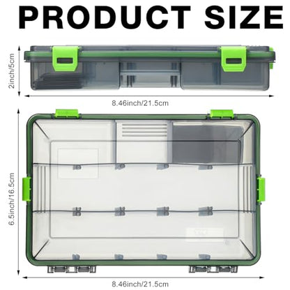 Ramede 6 Pcs Fishing Tackle Boxes Waterproof Airtight Plastic Tackle Box Organizer Transparent Fishing Tackle Storage with Adjustable Dividers for Terminal Tackle Lure Bait Hook(Small) - size: Small