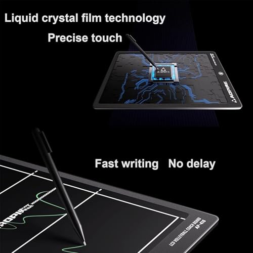 Electronic Volleyball Coaching Board, 15 Inch LCD Volleyball Tactical Board, Clipboard for Coaches, Strategy Board with Stylus and Storage Bag, Training Equipment, for Competition Training