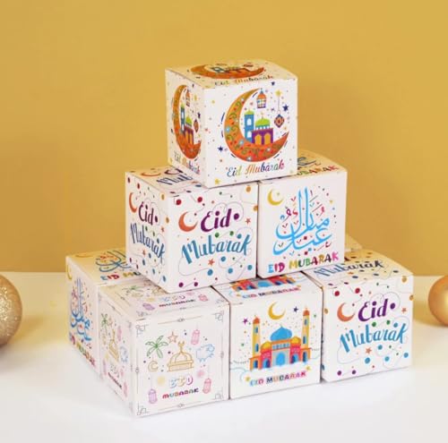 Eid Mubarak Assorted Favor Boxes 8 pieces