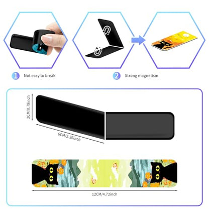 96 Pieces Magnetic Bookmarks Magnet Page Markers - Book Marks for Reading Women & Men with Storage Boxes - Gifts for Cat Lovers, Cute Magnet Bookmark Clips for Reading Pleasure (Cat Style A) - size: 96, style: Cat Style A