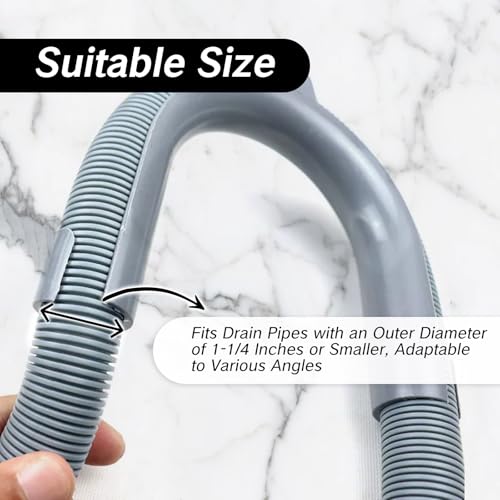 NIIIYTYB PVC Washing Machine Drain Hose Holder Hook U-Shaped Drain Clamp Fits 1-1/4" Pipe Secure Holder for Laundry Room Organization