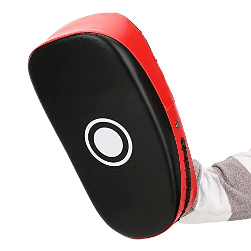 Muay Thai Kick Pad, Curved Shock Absorbing Strike Target for Boxing MMA Training PU Leather Red 36 x 19 x 9 cm 1 Pc