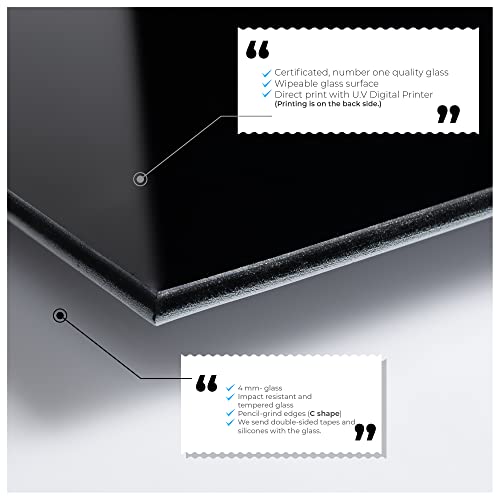 Bold Grup Tempered Glass Kitchen Backsplash, Stove Back Cover, Range Protector, Splash Guard for Sink, Botanical Vase Wall Art Decor, Cutting Board - size: 33.5''W x 19.7''H