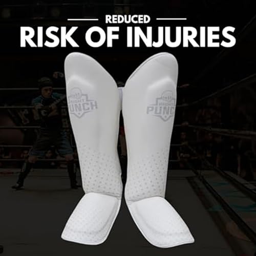 PU Leather Shin Guards for Kickboxing, MMA, Muay Thai Training, Protective Shin Pads - color: White, size: X-Small
