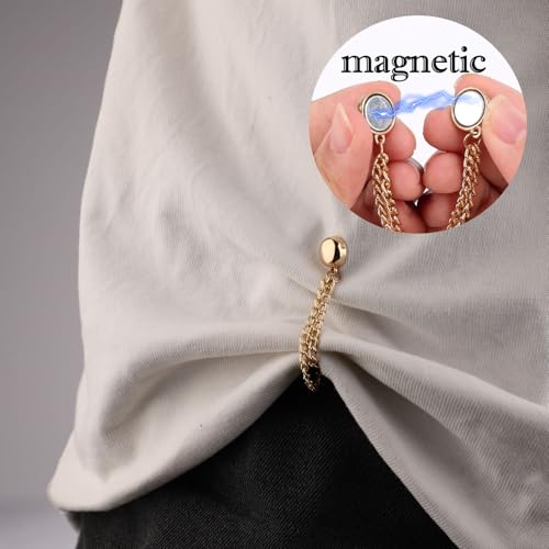 4pcs Magnetic Clothing Clips, Multi-Function Magnetic Button Clips Pinless Magnet Clothing Pins Clothing Accessories for Sleeves Skirts Dresses (Gold, Rose Gold, Gun Black, Silver) - color: Gold, Rose Gold, Gun Black, Silver