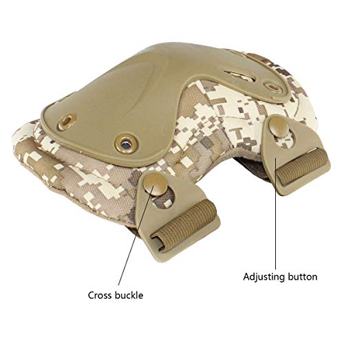 Combat Knee & Elbow Protective Pads Set for Outdoor CS Paintball Game Cycling Safety Skateboarding Gear Skates Knee Protection Guard Pads - color: DD