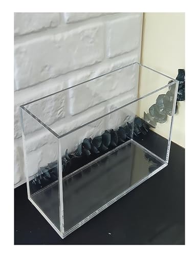 5MM/0.2In Thickness Acrylic Display Cabinet, Shallow Water Tank, Portable Food and Cosmetics Storage Box, Transparent Acrylic Floating Photography Props Shooting Tray(15x10x15cm/5.9x3.9x5.9in) - size: 15x10x15cm/5.9x3.9x5.9in
