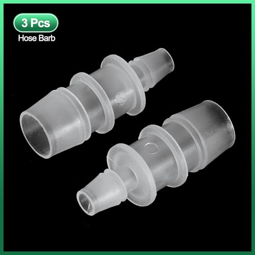 PATIKIL Hose Barb Reducer, 3 Pcs 5/8" to 5/16" Hose ID Connectors Joint Plastic Pipe Fitting Splicer Mender Union Adapter for Air Water Fuel Gas Aquarium, White - size: 5/8" to 5/16"