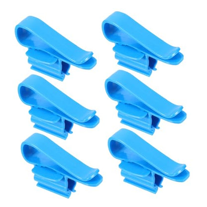 6pcs Aquarium Hose Clamp Plastic Clips for Water Pipe Fixing Multi-Functional Accessories for Fish Tank and Aquarium Dosing Pump Tubes - color: Blue