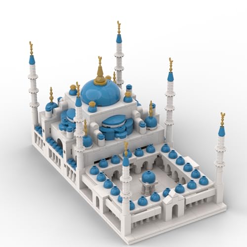 TheBlue Mosque Islamic Plastic Bricks Small Particle Educational Toy, Muslim Building Blocks, Fun DIY Combination Set, Ideal for Kids and Adults, Perfect for Birthdays and Holidays Eid al Fitr Gift