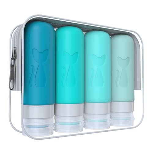 Zafit TSA Approved 3oz Leakproof Travel Bottles for Toiletries, Refillable Containers for Shampoo Conditioner Lotion Body Wash (Multicolored H) - color: Multicolored H