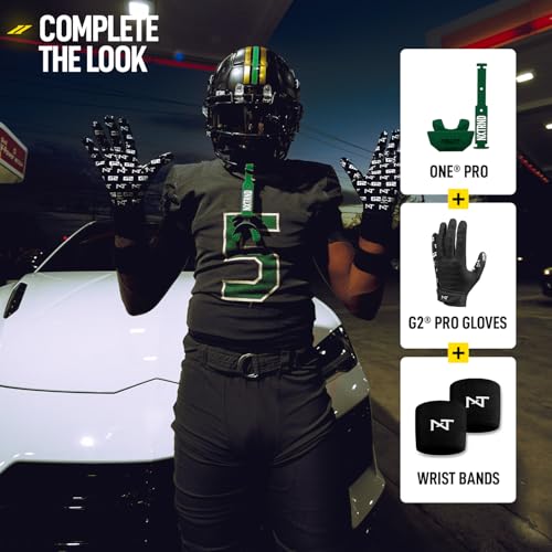 Nxtrnd One Pro Football Mouth Guard, Interchangeable Strap, Fits Adult & Youth (Dark Green) - color: Dark Green Pro