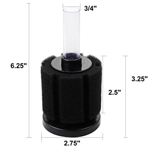 AQUANEAT Aquarium Bio Sponge Filter Breeding Fry Betta Shrimp Nano Fish Tank (Middle up to 20Gal) - size: Middle up to 20Gal