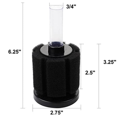 AQUANEAT Aquarium Sponge Filter Breeding Fry Betta Shrimp Nano Fish Tank 4pcs (Middle up to 20Gal) - size: Middle up to 20Gal