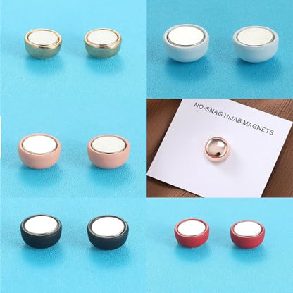 6 Pairs Hijab Fasteners Magnetic Hijab Scarf Clip Magnetic Buttons Magnet Brooch Collar Clip Cufflink - color: A