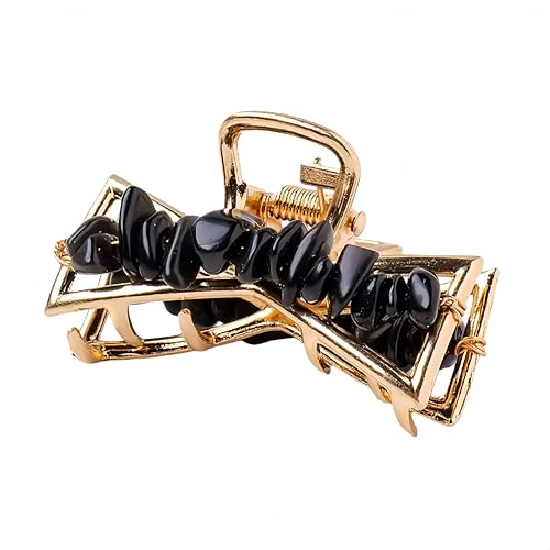 Natural Black Obsidian Elegant Gravel Crystal Decorative Jewelry,Crystals and Healing Stones,Use Everyday Hair Styling - color: Black Obsidian