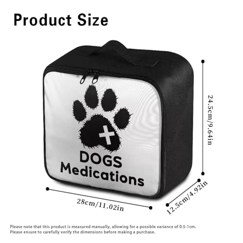 Gomyblomy Customized Dog First Aid Kit Empty First Aid Kit Bag Dogs Medications Print Medium Emergency Kit for Home Cars Travel Medical Supplies Storage Add Your Image and Color - color: Dog Medication Customized Print