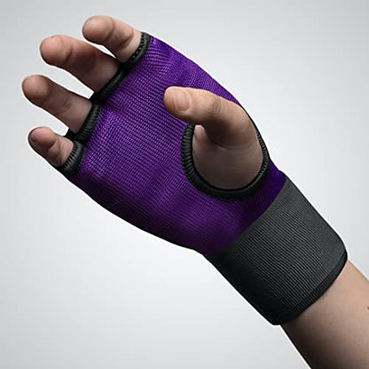 Hayabusa Quick Gel Boxing Hand Wrap Gloves - color: Purple/Black, size: Medium