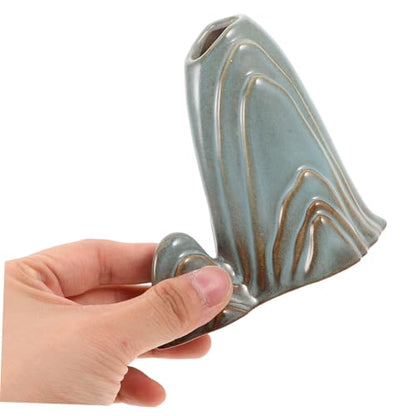 Mini Ceramic Mountain Ornament Multifunctional Zen Garden Decor Fish Tank Decoration Calligraphy Brush Holder Versatile Desktop Accessory for Home Office