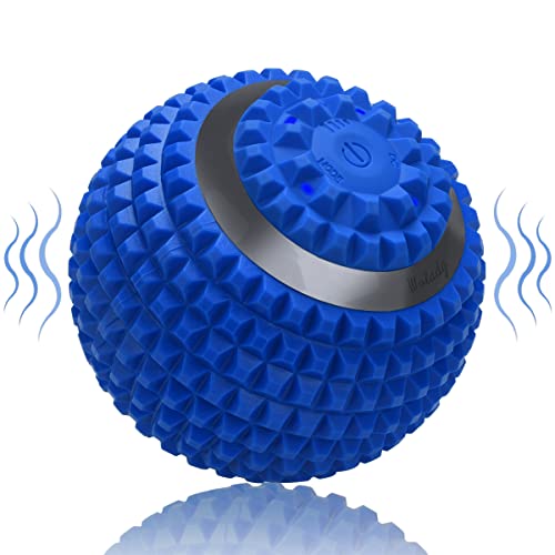 Vibrating Massage Ball 4-Speed High-Intensity Fitness Yoga Massage Roller, Relieving Muscle Tension Pain & Pressure Massaging Balls (Blue) - color: Blue