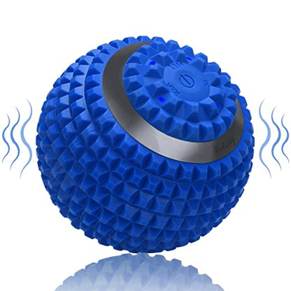 Vibrating Massage Ball 4-Speed High-Intensity Fitness Yoga Massage Roller, Relieving Muscle Tension Pain & Pressure Massaging Balls (Blue) - color: Blue