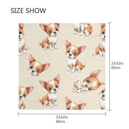 Women's Silk Scarf Square Satin Head Scarves Fashion Neck Scarf Hair Wraps Silk Bandana - color: Chihuahua