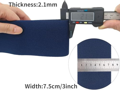 Navy Blue Knit Elastic Band 3 inch 5 Yards Double-Side Twill Woven Elastic Heavy Stretch Elastic Spool for Sewing Pants Waistband, Wigs, Skirts, Craft DIY Projects (#18) - color: Navy #18