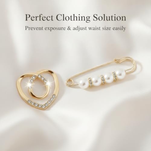 16 PCS Women's Brooch Set Sweater Shawl Clips Retro hawl Clips Faux Crystal Pearl Brooch Pins or Women Girls