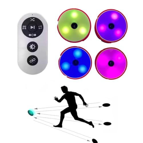 Sports Agility Lights Training Kit, Quick Response Training Lights Sports Reaction Lights, Sports Reaction Training Lights Speed for Athletes, Trainers & Fitness Trainers(4) - size: 4