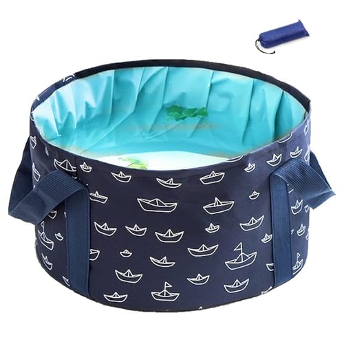 Foot Bath Basin,13.8 Diameter, 7.5 inches high Portable Travel Collapsible Foot Basin Folding Foot Bath Tub Soaking Feet Bucket for Camping Washing