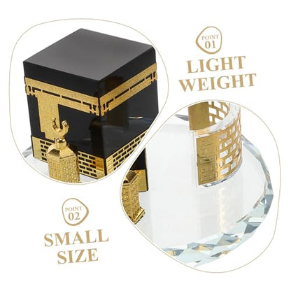 OUNONA Miniature Set Crystal Handicraft for Home Decor Vehicle Decoration Islamic Architecture Saudi Arabia Souvenir