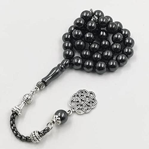 albasha Tasbih Natural Hematite Misbaha muslim prayer beads islamic stone Rosary bracelet gifts for EID Adha Arab jewelry - color: 33 beads, size: 10mm