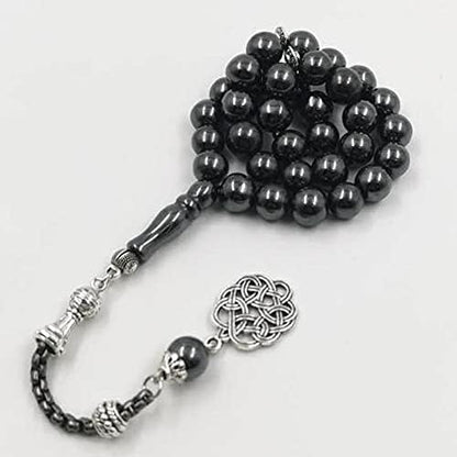 albasha Tasbih Natural Hematite Misbaha muslim prayer beads islamic stone Rosary bracelet gifts for EID Adha Arab jewelry - color: 33 beads, size: 10mm