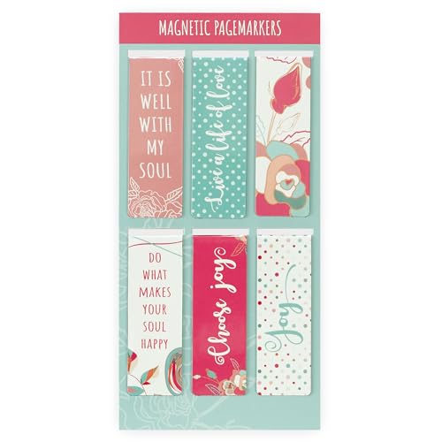 With Love Magnetic Bookmarks: Well with My Soul (Bookmark Set of 6) | Small Magnets, Gifts for Book Lovers, Women, Teachers, Page Markers for Books, Bibles, Fridge Magnets, Faith Based, Floral - color: Joy (Set/6, Sm)