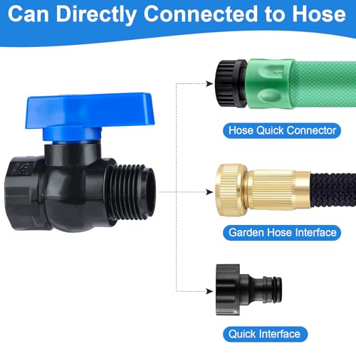 PVC Rain Barrel Spigot Kit 3/4" GHT Garden Diverter Kit With Bulkhead Fitting Garden Hose Faucet Thread Ball Valve for Water Adapter Tanks, Aquariums Rain Barrel Diverter Kit （2 Pack）