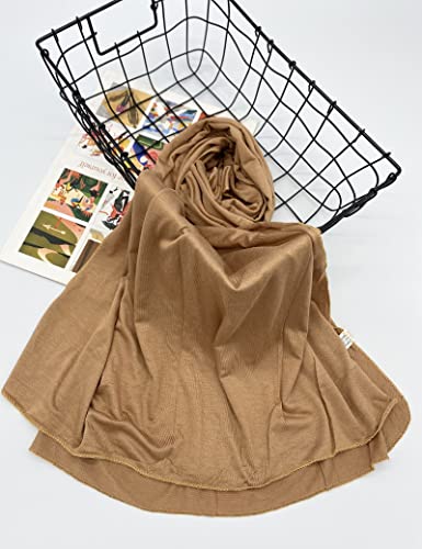 Txmout Premium Jersey Hijabs for Women - Cotton Muslim Scarfs - color: Camel