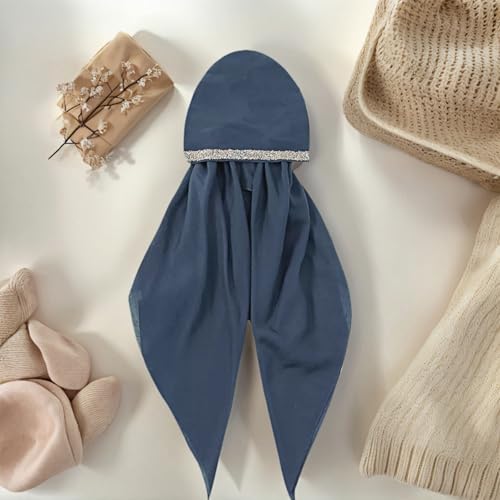 Instant Hijab for Women: Hijab Scarf, Hijabs for Women Muslim, Muslim Head Scarf, Easy Slip on - color: Denim Blue