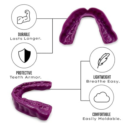 Zero-G Sports Mouthguard Purple 1-Pack - Adult Size - Boil & Bite - Basketball, Football, Soccer, Baseball, Hockey, Lacrosse - color: Purple