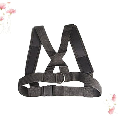 Mikikit Adjustable Resistance Training Harness with Heavy Duty Hooks for Sled and Tire Workouts Durable Fitness Tool for Speed and Endurance Training Black