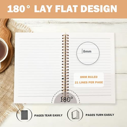Islamic Gratitude Notebook Journal for Women, Muslim Islamic Gifts, Eucalyptus Quran Religious Prayer Hardcover Spiral Notebook for Work Note Taking 5.5x8.3 in - color: Quran 14:7 white