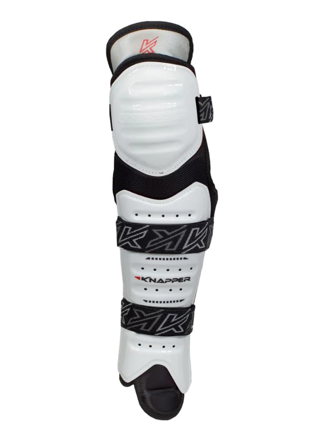 Ball Hockey Protective Gear | AK5 Junior SHIN Guards | KNAPPER - color: White, size: 7
