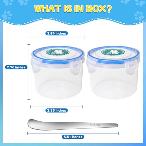 REFLYING Canned Cat Food Storage Lids Reusable Airtight Can Cover | Reusable airtight cat food can lids,Keeps wet food fresh,eliminates odor,Includes SUS 304 spoon and can opener - color: 2 Jar（S）+1 Spoon