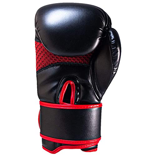 Revgear Premier Boxing Gloves for Punching Boxing Kickboxing | Perfect for Training Sessions with Speed Bags, Heavy Bags, and Focus Mitts Men and Women | Comfortable and Durable | Unbeatable Value - color: Red/Black