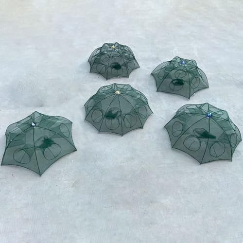 6/8/10/12 Holes Umbrella Fishing Net Cage Shrimp Fish Trap Foldable Fishing Baits Trap Crawfishes Trap Cast Net Cage - size: 12 holes