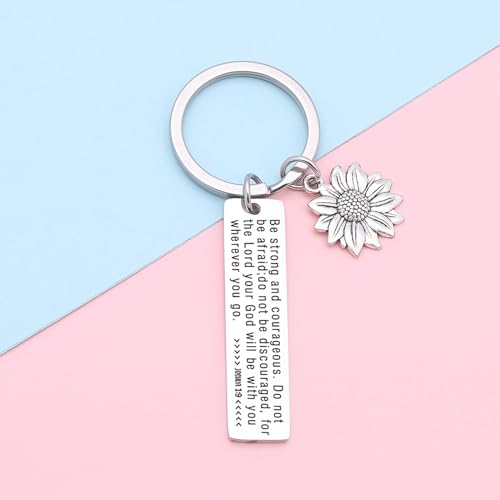 7RVZM Bible Verse Keychain Religious Gift Inspirational Jewelry Christening Keychain Goddaughter Gift