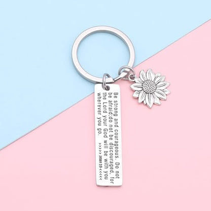 7RVZM Bible Verse Keychain Religious Gift Inspirational Jewelry Christening Keychain Goddaughter Gift