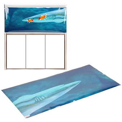 Aquarium Background Paper PVC Self Adhesive 3D Fish Tank Poster, Fade Underwater Scene Sticker with Clear Adhesive Backing for Glass Aquariums and Aquascapes (122 * 50CM) - size: 122*50CM
