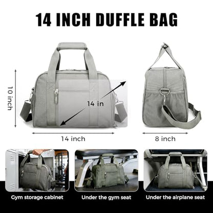 SeaRock 14 inch Small Gym Bag for Men & Women, Mini Duffle Bag with Shoe Compartment, Carry On Duffel Bag for Travel Sports, Gray - color: Grey