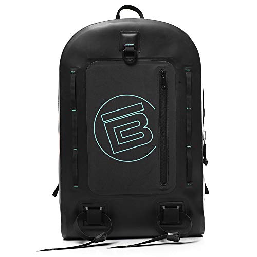 BOTE Highwater Backpack Waterproof Outdoor Zipper Dry Bag 28 Liter Capacity Molle Straps Fully Submersible Watersports Kayaking Fishing Hunting Boating | 100% waterproof 28L backpack with submersible gear protection - color: Black